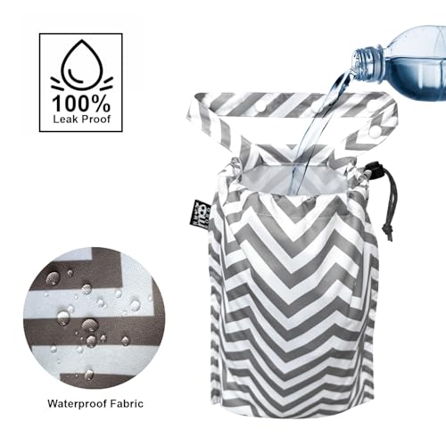 Image of 2 Pack Leakproof Car Trash Bags Detachable Waterproof Garbage Bags with Drawstring Hanging Organizer for Back Seat & Travel Grey