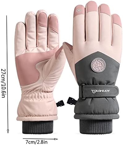 Luvas de esqui de tela de inverno à prova d'água, espessas, de veludo, quente, à prova de vento, proteção fria, para casais, luvas femininas