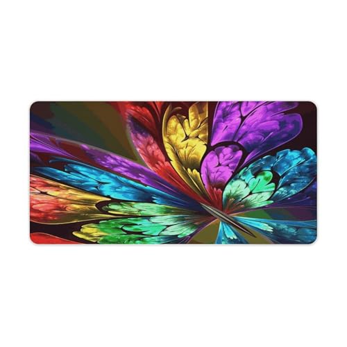 Rainbow Butterfly Desk Pad Large Office Desk Mat