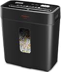 VidaTeco 6-Sheet Déchiqueteuse de papier coupe croisée pour le bureau à domicile, 3,04-Gallon Bin P-4 Sécurité Anti-Jam & Protection contre la surchauffe, carte de crédit compacte pour les shreds lourds, CD, Agrafé & Couper - ETL