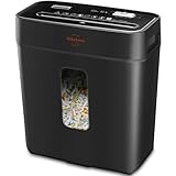 VidaTeco Paper Shredder for Home Use 6-Sheet Cross-Cut Shredder,Also Shred Card/Clip/Staple,P-4 Higher Security,Small Document Shredding Machine for Office,Heavy Duty with Jam Proof,3.04-Gal Bin