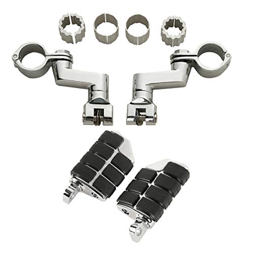 HUILI-JPHOME ハイウェイ ペグ フットペグ 22mm 25mm 32mm 35mm 調整可能 ハーレー ホンダ GL1800 ヤマハ カワサキ スズキ 等 対応 (スタイル1)