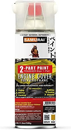SAMURAI 2-Part Polyurethane Spray Paint for Car Engine Cover - 11.3 Ounce UV Resistant and Rust Resistant Polyurethane Spray (LIGHT SCARLET, Pack of 1 Can)
