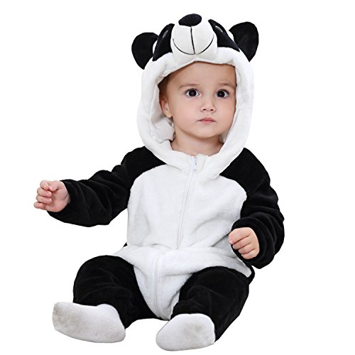 BabyPreg Costumes d'halloween Animaux Bébé Unisexe, Mignon Ours Polaire Romper (Panda,80)