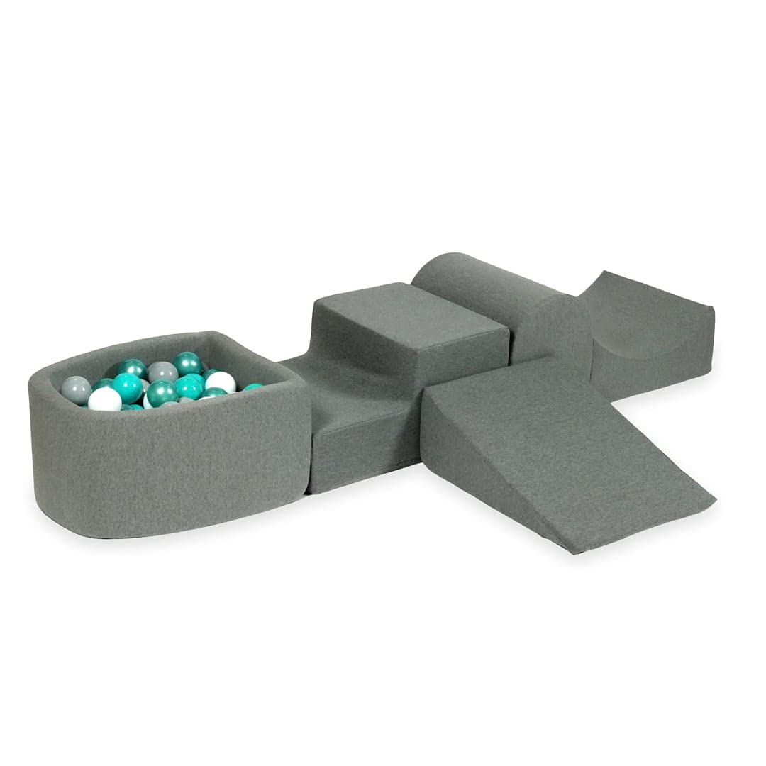 Mimii Bällebad - Spielset - 260 X 45 cm / 100 Bälle ∅ 7 cm Bälle - Spielplatz und Kugelbad mit bunten Plastikbällen für Babys und Kinder - Rund