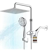 Ryamen Upgraded Dual Shower Heads Combo, 10 inch Filtered Shower Head with Handheld, 3-Way Rain S...