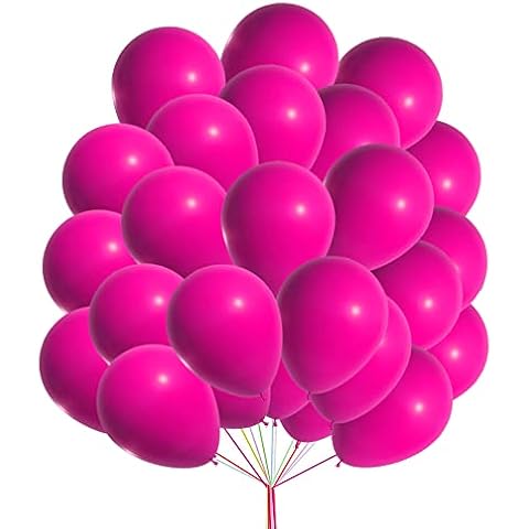 10 inch Party Balloons Birthday Baby Shower Supplies Romantic Wedding Decoration Ceremony Balloons Carnival Decor Celebration Balloons Pack of 50 Hot Pink Balloons Cover