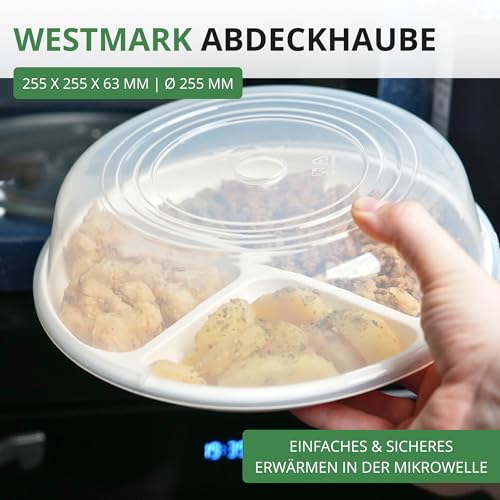 Westmark Mikrowellenteller-Abdeckhaube, Ø 25 cm, Höhe: 6,3 cm, Kunststoff, Transparent, 22452270, weiß – Ansicht 2