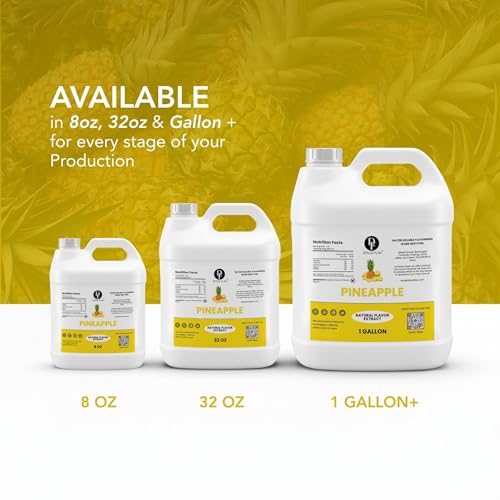 Image of Dolce Flav Natural Pineapple Flavoring Concentrate | Water Soluble | 32 Fl Oz