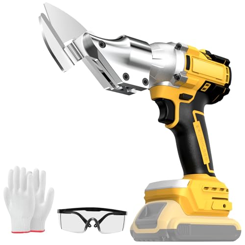 Cordless Metal Shears Compatible with De-Walt 20V Max Battery, Brushless Electric Sheet Metal Cutter for Cutting Stainless Sheet, Iron, Carpet, Leather, Cardboard (NO Battery)