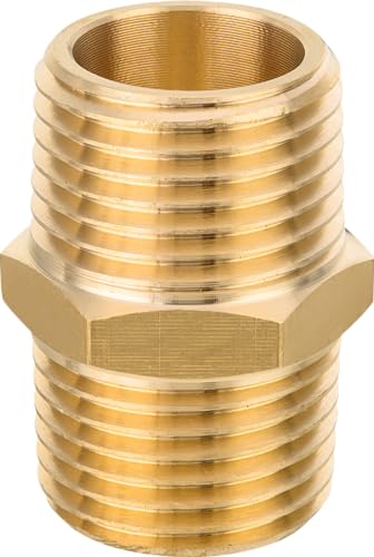 (Pack of 20) EFIELD 1/2" Male NPT Brass Nipple Fittings