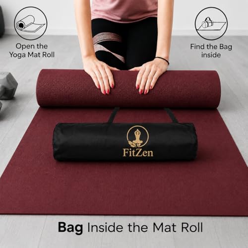 Image of Yoga Mat for Women and Men 6mm with Carry Strap EVA Material Extra Thick Exercise Mat for Workout Yoga Fitness Pilates and Meditation, Anti Tear Anti Slip For Home & Gym Use (Maroon, 6mm)