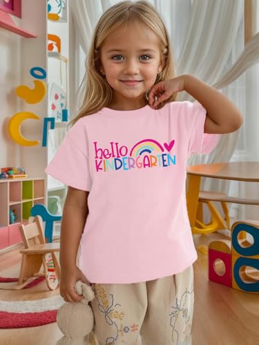 Image of Kindergarten Shirt for Girls First Day of Preschool Shirt Back to School T Shirt Summer Short Sleeve 3-7 Years