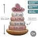 Elefantasie Holz Stapelturm rosa personalisierbar mit Name und Geburtsdaten Baby Geschenk mit Gravur Geschenk zur Geburt oder Taufe