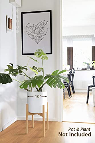 image for Mkono Plant Stand Mid Century Wood Flower Pot Holder (Plant Pot NOT In