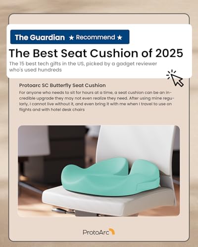 Image of ProtoArc Seat Cushion, Office Chair Cushion for Sciatica, Coccyx Cushion, Ergonomic Memory Foam Seat Cushion for Car, Home, Pressure Relief Pad for Hip, Tailbone, All Day Comfort - Mint Green
