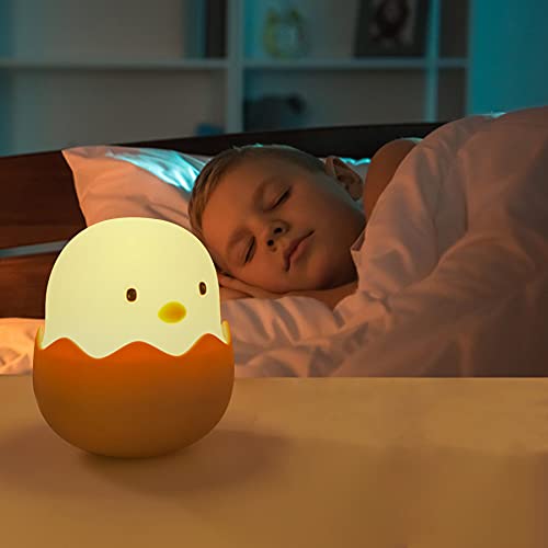 Qanyi Egg Nightlight For Baby Nursery, Soft Kawaii Small Chicken Table Lamp With Rechargeable And Dimmable, Silicone Touch Sensor Birthday Gift Ideas For Baby Toddler Newborns Children Girls #TOP5