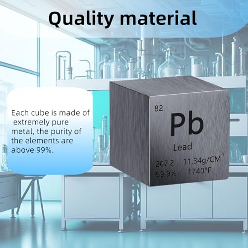 Image of Lead Cube, Cube Metal Density Cube Metal Element Cube Periodic Table of Elements Collection Education Science with Cube High Density Cube Metal Block Cube Science Density Cube 1 inch