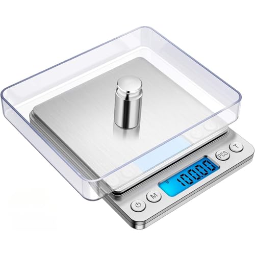 Kuyumcu Terazi, 500 g - 0.01 g Geniş Ölçü Aralığı, LCD Ekranlı, 6 Adet Ölçü Birim Değiştirme, 0.01 g Hassasiyet, Ev Mutfak ve Kuyumcu Kullanımına Uygun Dijital Mutfak Tartısı