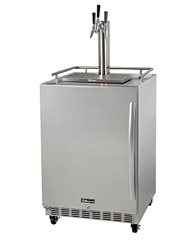 Kegco Kegerator 24" Wide Dual Tap Stainless Steel Commercial Beer Dispenser HK38SSC-2