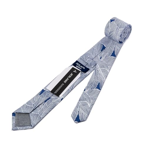 Image of JESLANG Men's Cotton Printed Floral Tie 2.56 inch Skinny Narrow Necktie Various Designs