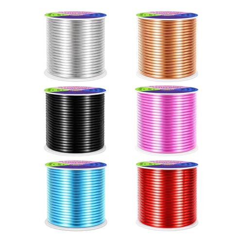 Image of Mandala Crafts 13 GA Red Copper Black Assorted Anodized Aluminum Craft Wire | 300 FT, Colored, Flexible, Bendable for Bonsai Armature Sculpting Wire Wrapping Jewelry Making, Weather & Tarnish Resistant