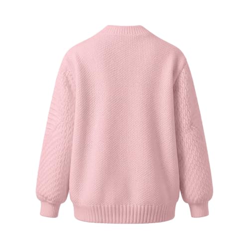 XINGJIAARTS Light Sweaters for Women Pullover Crew Neck Crochet Long Sleeve Knit Tops Oversized Casual Sweater Dressy Wear - image 4