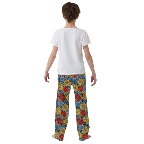 Pajama Pants Red Yellow Blue Dots PJ Bottoms Sleepwear Lounge Sleep Pant with Pockets3