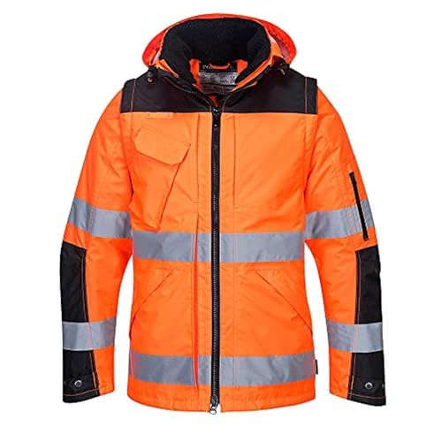 Portwest Pro Hi-Vis 3-in-1 Jacket, Size: L, Colour: Orange/Black, C469OBRL