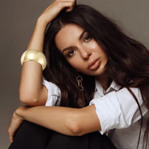 YBMYCM Chunky Gold Bangle Bracelets for Women Trendy Wide Chunky Cuff Bracelets Wrap Bracelet2