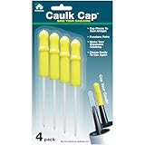 Caulk Cap CCY, Reusable Caulk Tube Sealers with Built-in Puncture Pin, 4 Pack