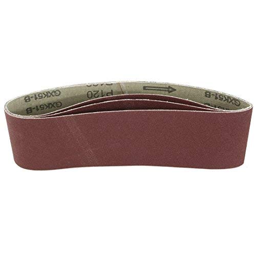 Lot De 10 Bandes Abrasives Uxcell 3x21″ – Grain 60, Oxyde D'aluminium, Brun