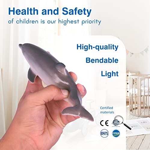 Maloa™ Dolphin Toy Hand-Painted + Ebook, Large Dolphin Figurine 9.2 Inch, Realistic Dolphin Toy, Animal Toys For Children, Realistic Animal Figures From 3 Years Up #TOP3