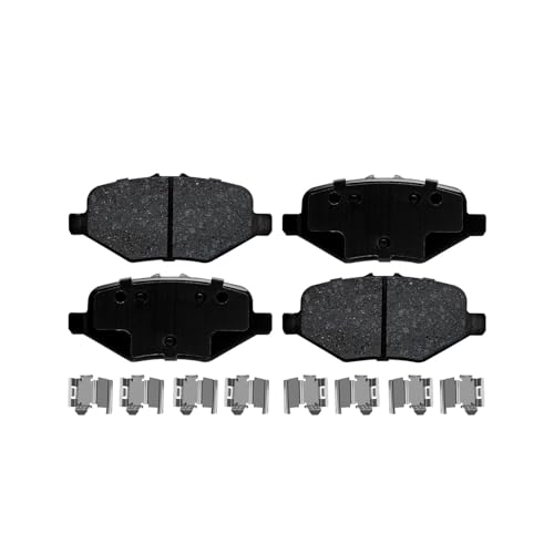 Image of Detroit Axle - Rear Brake Kit for Ford Explorer Taurus Flex Police Interceptor Utility /Sedan Lincoln MKS MKT Drilled and Slotted Disc Brake Rotors Ceramic Brakes Pads Replacement: 13.58 inch inch