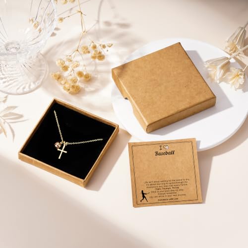 Turandoss Ball Sports Cross Necklace for Women | 14K Gold Plated, Soccer, Football, Basketball, Baseball, Volleyball, Tennis, Softball Pendant Choker Necklaces Jewelry - image 7