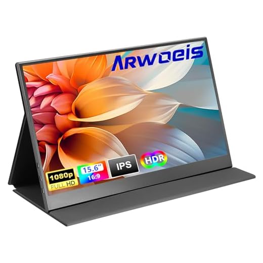 ARWOEIS Portable Monitor 15.6" 1080P FHD IPS Travel Monitor,USB-C HDMI Portable Monitor for Laptop,PC,Mac Phone,Xbox,Swich,PS,w/Premium Smart Cover,VESA Support