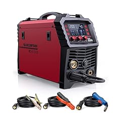 ARCCAPTAIN MIG Welder, 200Amp 6 in 1 Gas MIG/Gasless Flux Core MIG/Stick/Lift TIG/Spot welding/Spool Gun 6 in 1 Multi Process 110/220v Welding Machine with LED Digital Display, Burn Back Adjustment