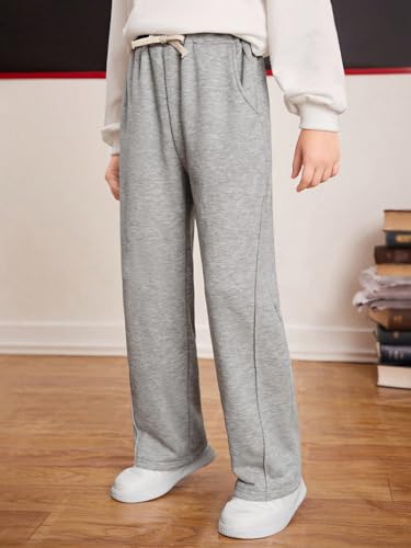GORGLITTER Boy's Sweatpants Wide Leg Lightweight Open Bottom Pants with Pockets Fashion 20243