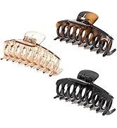 Solest London Hair Claw Clips - Black Brown Claw Clip Set - Pack of 3 Claw Clip for Women and Gir...