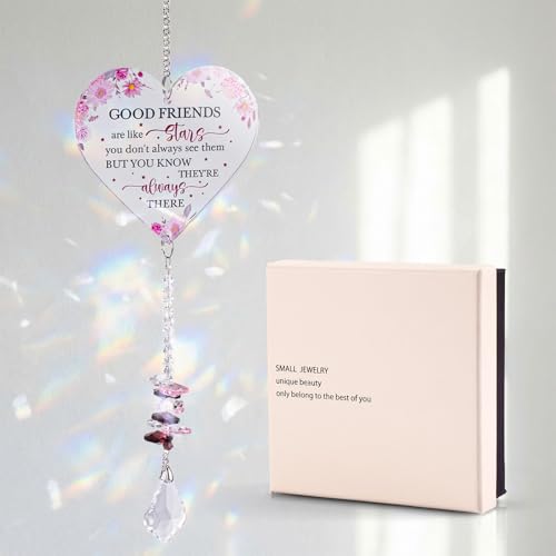 Image of for Women, Friendship Gifts for Women that Fill Her Room with Calming Colors (Perfect for Bestie Birthday, Christmas, or Just Because) - Heart Shaped Crystal Suncatcher Rainbow Maker
