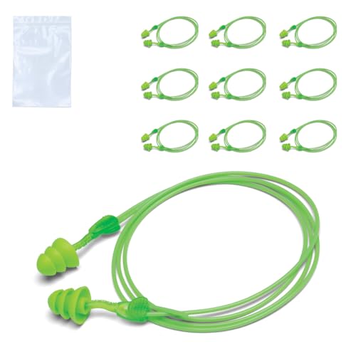 MOLDEX(モルデックス) グライドトリオ Glide trio 10ペア 6445 耳栓 紐付き コード付き 遮音 睡眠用 いびき 安眠グッズ 再利用可能 水で洗える グリーン