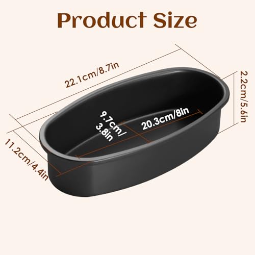 Image of Tissting Oval Bread Pan 9.1x4.7x2.0in /23x12x5cm, Carbon Steel Nonstick | Loaf Baking Mold | Homemade Cake & Cheese Bread | Kitchen Bakeware(Black)