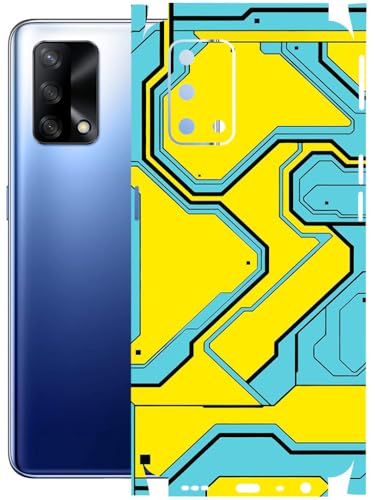 Image of AtOdds - Full Body Back Screen Guard Protector Film - Lamination Wrap Skin Sticker Compatible with Oppo F19 | Scratchproof Matte Finish (YellowLane)
