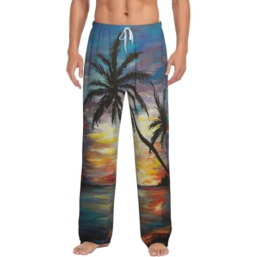 Pantalon pyjama homme micropolaire de qualité supérieure au motif tropical