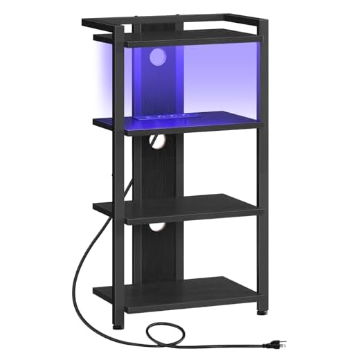 HOOBRO 4-Tier Media Stand with LED