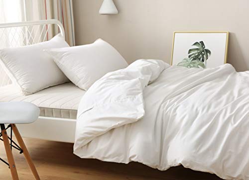 Image of F.Y.Dreams Weighted Blanket Duvet Cover 60x80 inches with 8 Ties,Zipper on Long Side /100% Cotton, Off-White /Just Duvet Cover