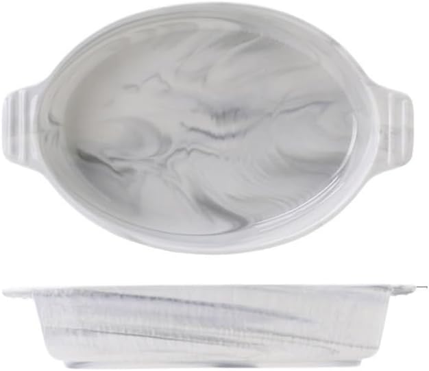 Lasagna Pans 1200ML/2000ML Curry Rice Pasta Large Deep Plate Ceramic Double Ear Oven Baking for Baking Cake(Large)