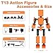 4PCS Mini Titan T-13 Action Figures Set, Assembly Completed Luck Dummy Robot 13 Action Figure Toys for Boys Stick Figures with Multi Joints Movable Fidget Gifts for Kids(Black+Orange+Green+Blue)