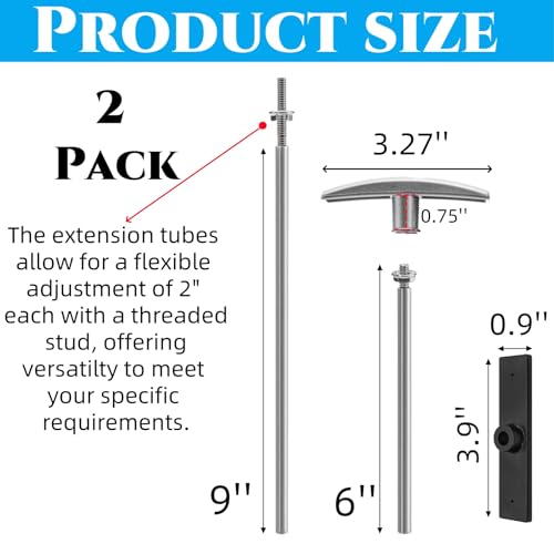Image of 2 Sets RV Waste Valve Handle Replacement, Universal Fit | Metal Waste Valve Tube Extension Kit, Tank Valve Handles Rv Dump Valve Handle Replacement Set for Camper, Trailer