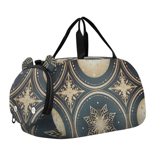 Flradish Stars Kids Overnight Duffle Bag,Gymnastics Sports Dance Bag with Shoe Compartment & Wet Pocket, Travel Weekender Tote for Boys & Girls